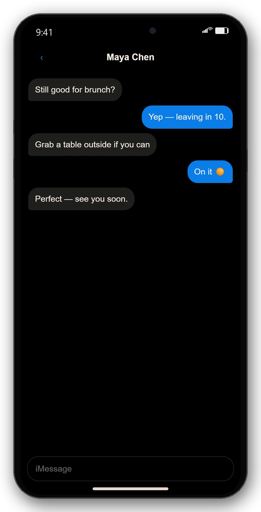 iOS-style Messages thread